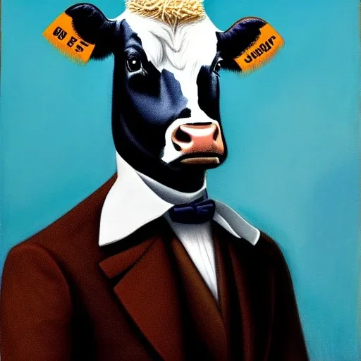 Presidential Portrait of a Cow, Suit and Tie