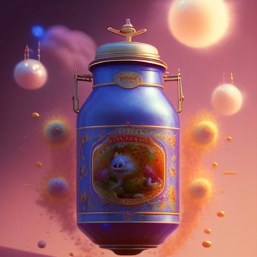 pixar style, realistic painting of a pretty housewife and a jar full with strawberry jam, kitchen in the background volumetric red and blue sky, flying environment and background, volumetric lighting, dramatic lighting, detailed digital painting, extreme dense and fine, anime, ornate, colour-washed colors, elegant, small minutiae, tiny features, particulars, centered, smooth, sharp focus, renderman gofur render, 8k, uhd, detailed eyes, realistic shaded volumetric lighting, caustics, backlight