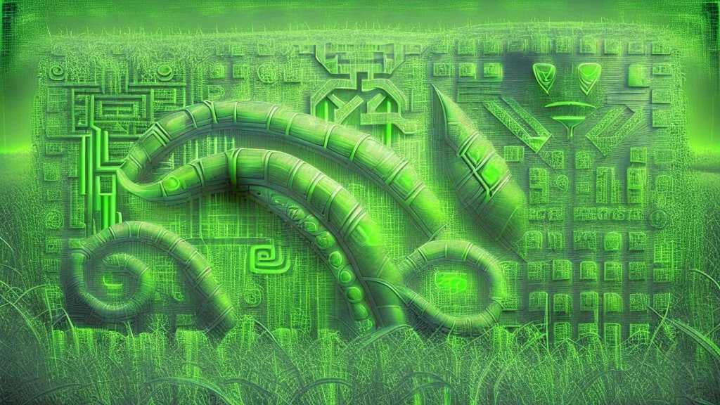 green crop glyphs from aliens