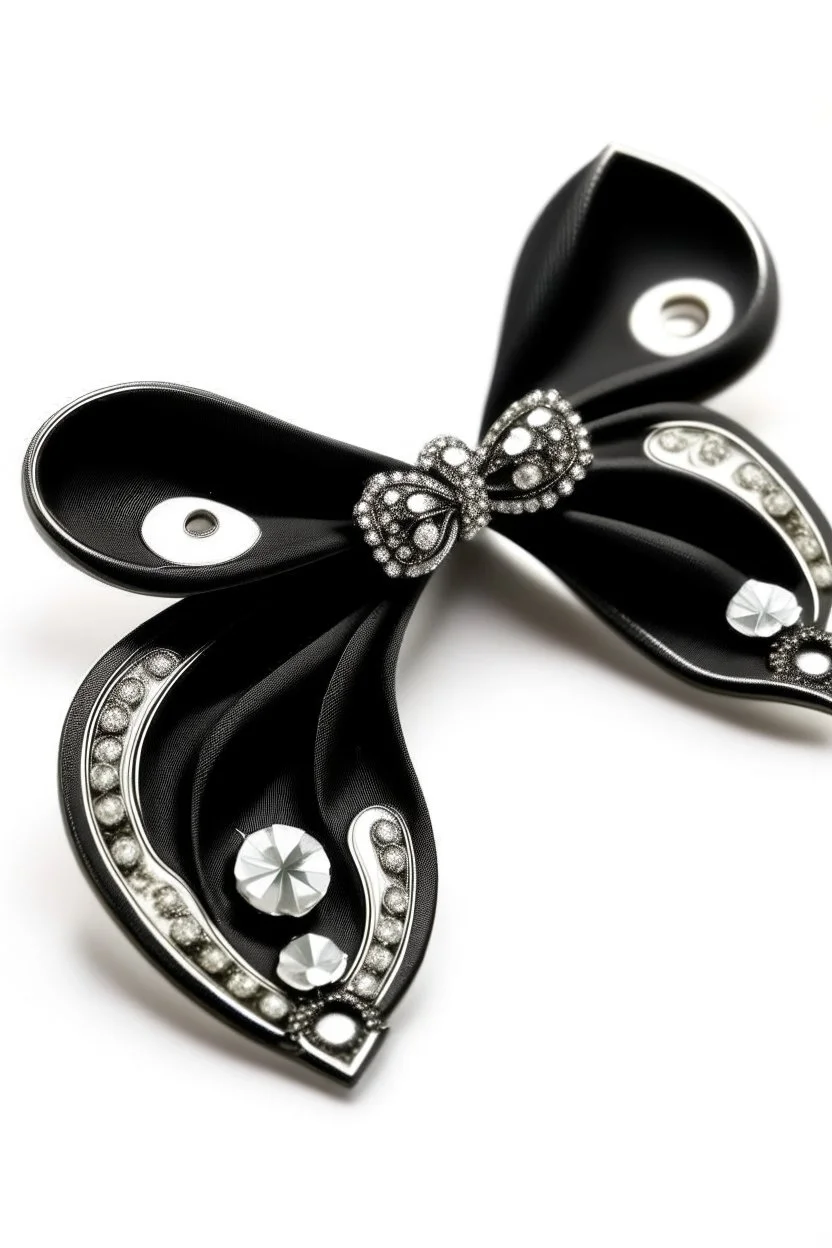 Black tie Contains silver brooch