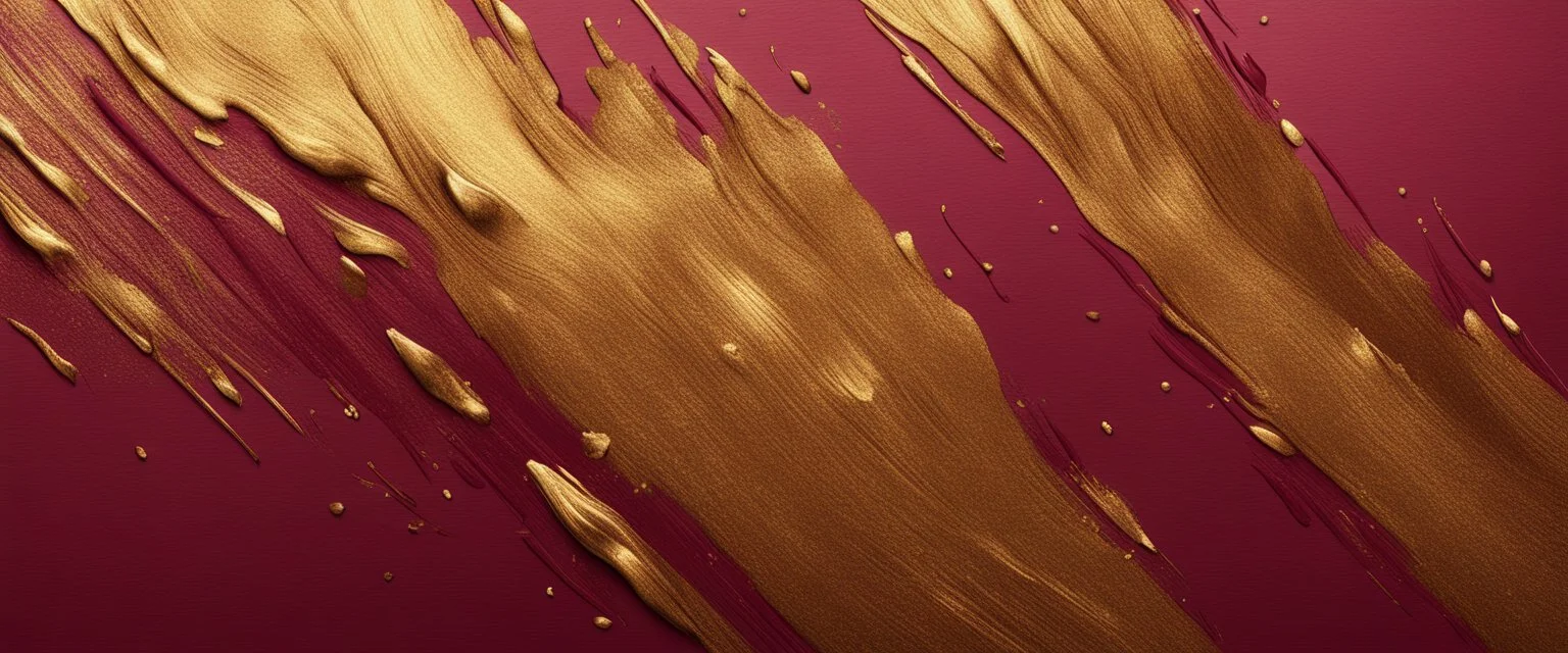 Hyper Realistic Golden-Texture on Maroon-brush-strokes-background