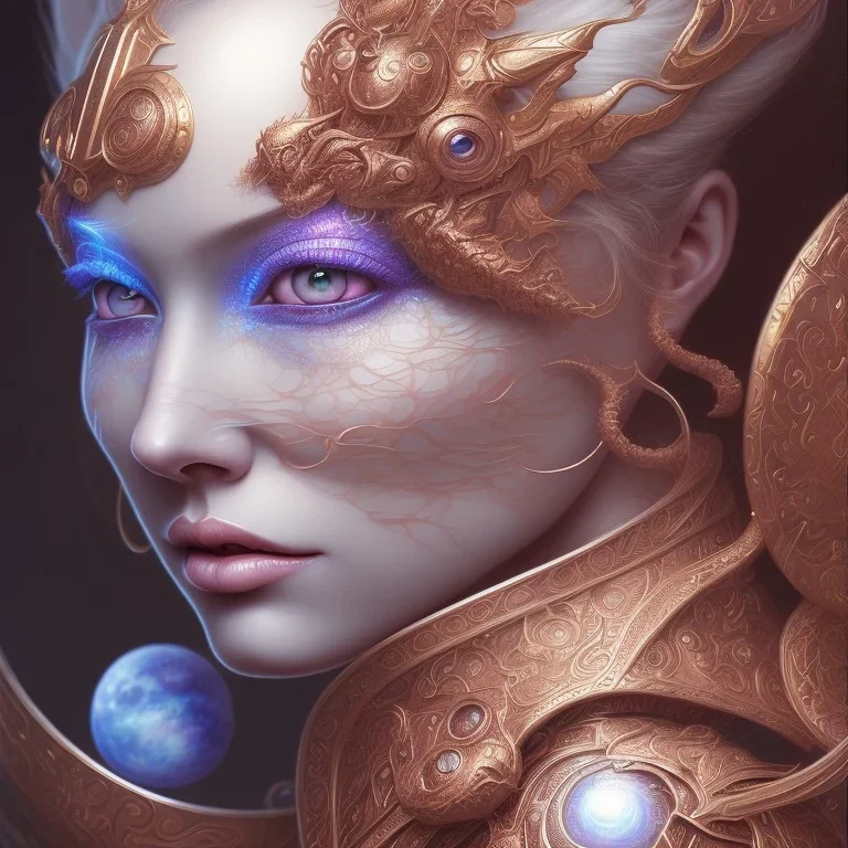 sango fantasy, fantasy magic, intricate, sharp focus, illustration, highly detailed, digital painting, concept art, matte, artgerm and paul lewin and kehinde wiley, masterpiece sexy lips Asian lady body Papu New Guina purple silver space lady space blood moon sun galaxy