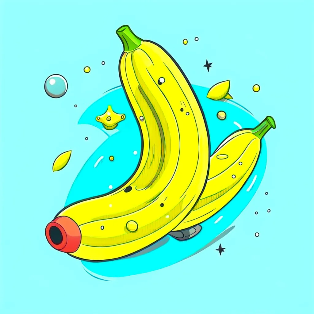 draw cartoon banana as starship