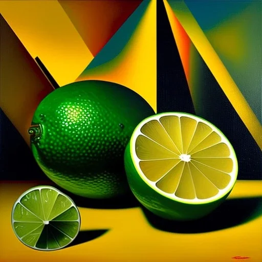 cubist painting of a lime