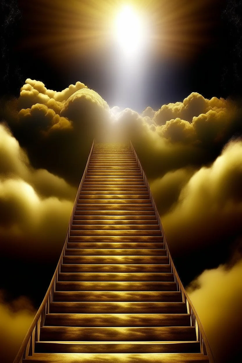 rea una imagen inspirada en la cancion: "Stairway to Heaven" de Led Zeppelin. Que incluya la tematica de su album musical