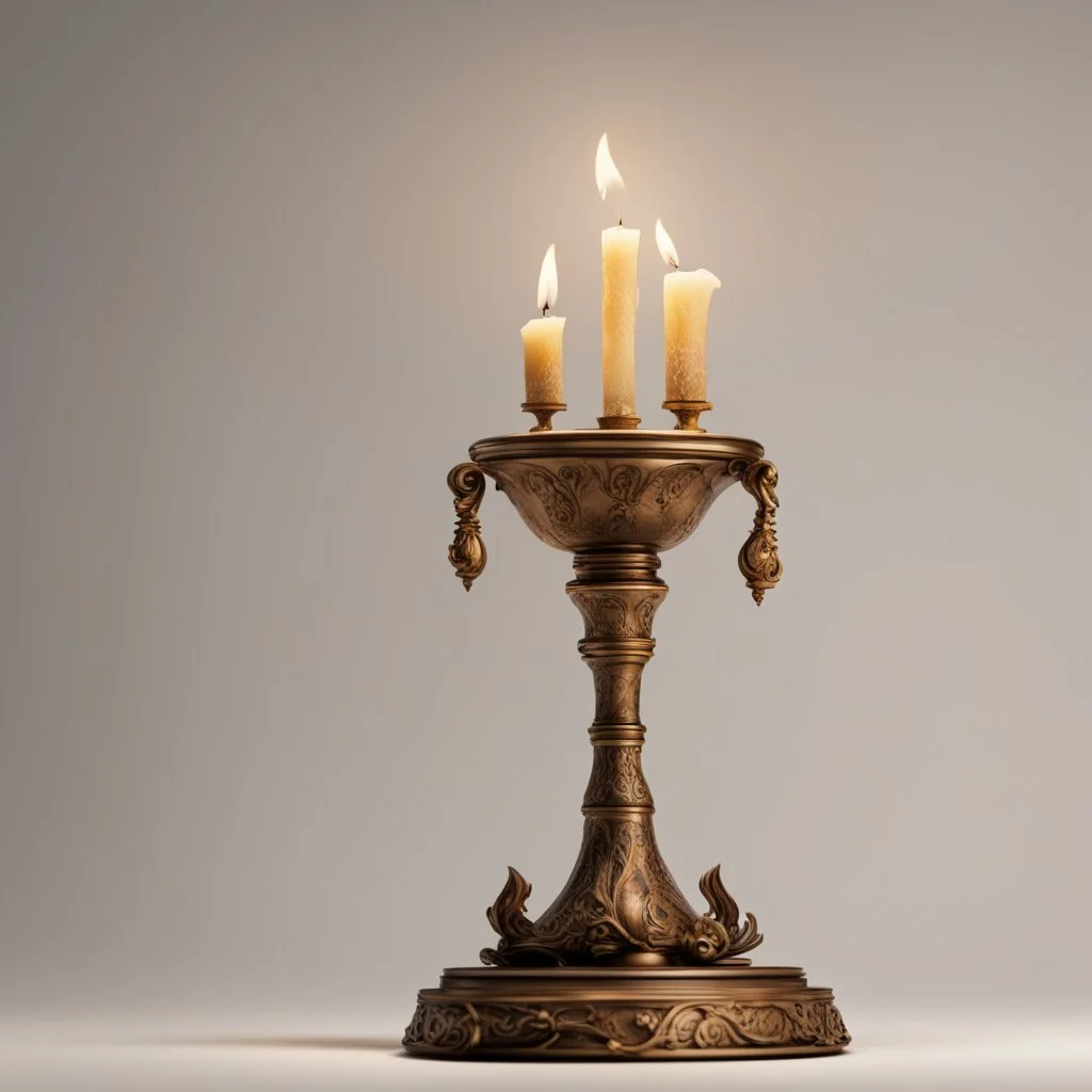 From the film “Beauty and the Beast” the candlestick on a light background