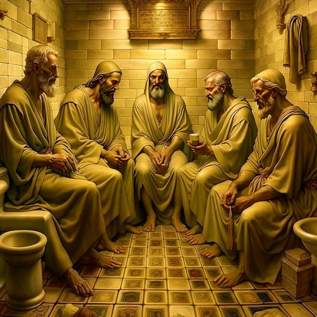 wc ülnek, az apostolok a klosett
