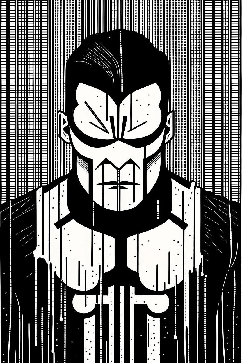 punisher sku;; in the style of Hiroshi Nagai