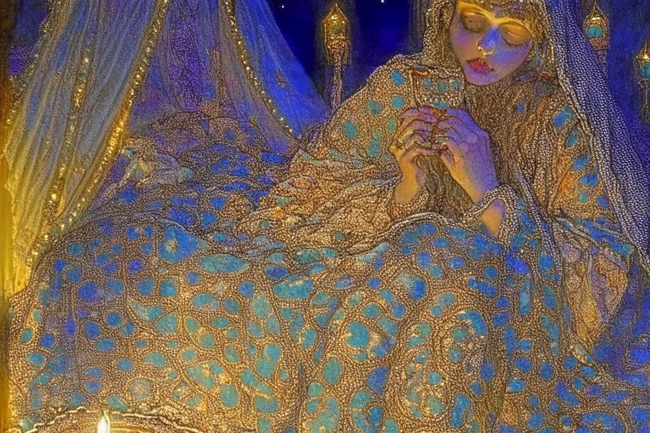 The night promised great warmth from a simoom, So we fell back to the tent, for the doom, And there re-treated— the city gates closed; Morning soon enough to return and resume. Omar Khayyam era. by artist "Andre-Charles Boulle" highly detailed, uplight, Pre-Raphaelite