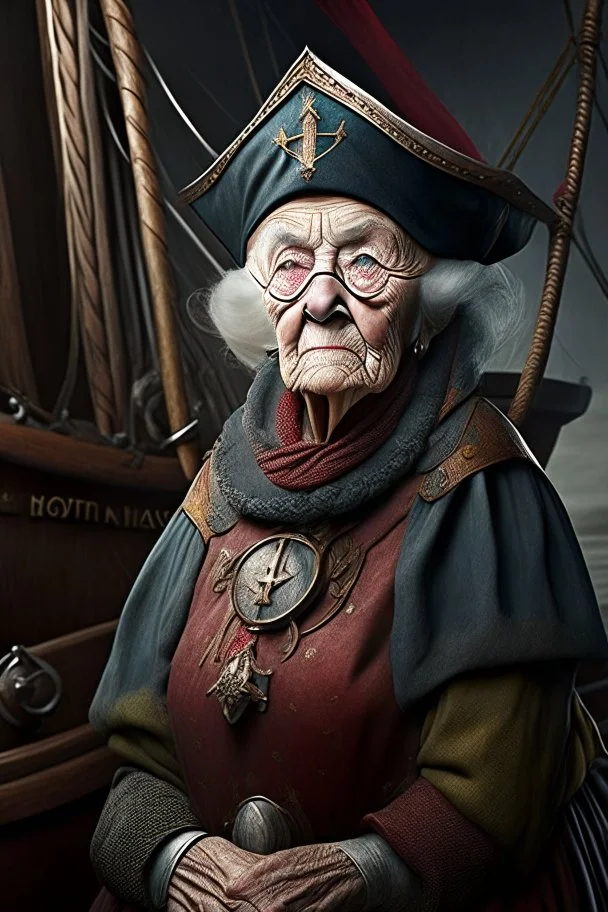 old woman captain of medival ship