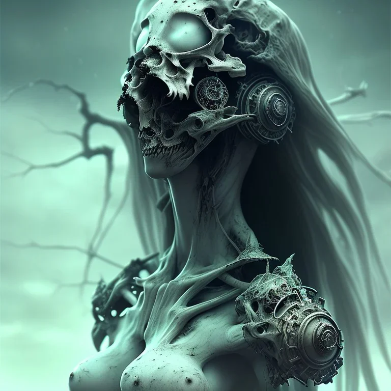 post apocalypse female, eerie, high quality render, detailed sculpture, superior details, /style:occult symmetry, deathcore, grunge, /style:winter-hero