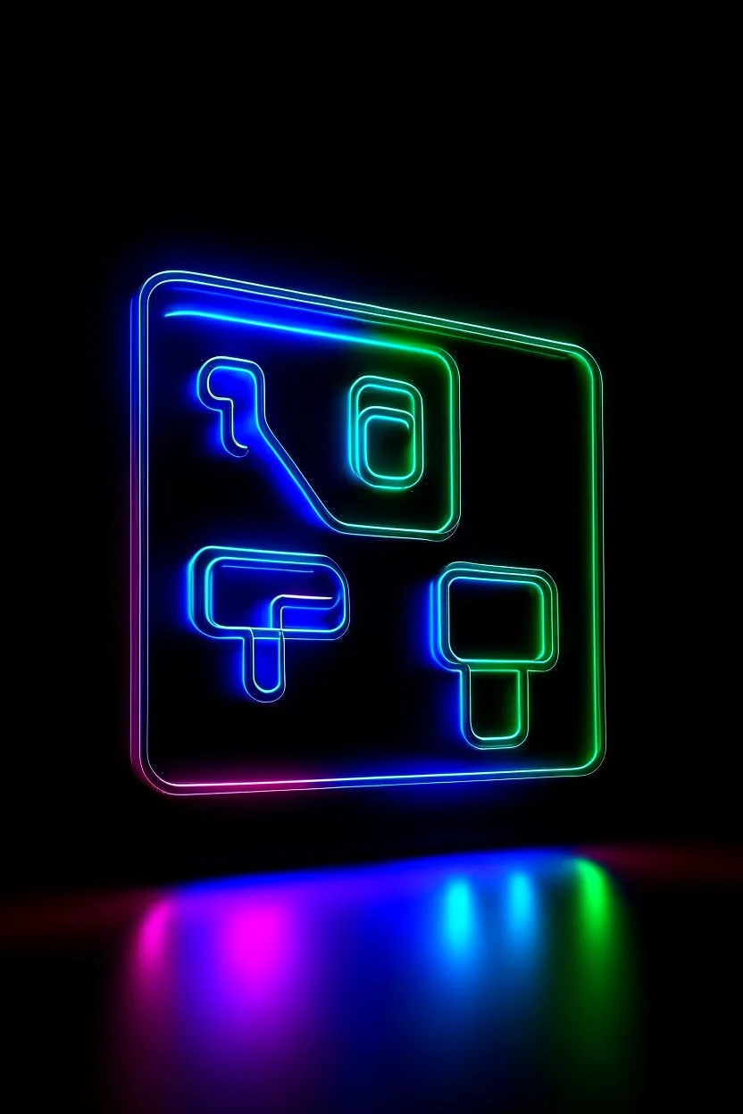 facebook ads icon neon lights black background