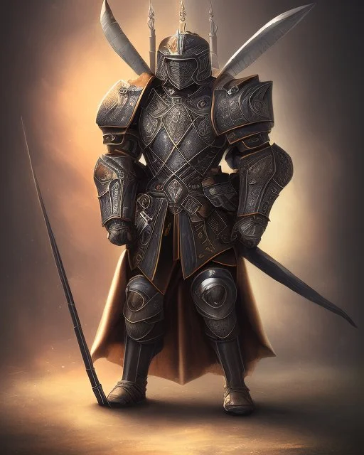 An armor made of a mixture of steel and leather, worn by a strong commander with magical power