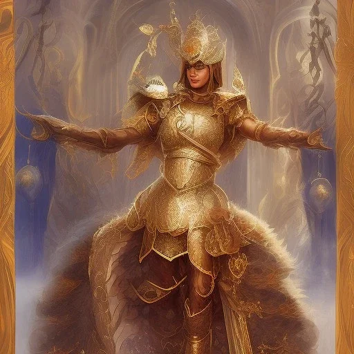 arab girl warrior peacock sexy black hair deep cleavage ornate metal armour