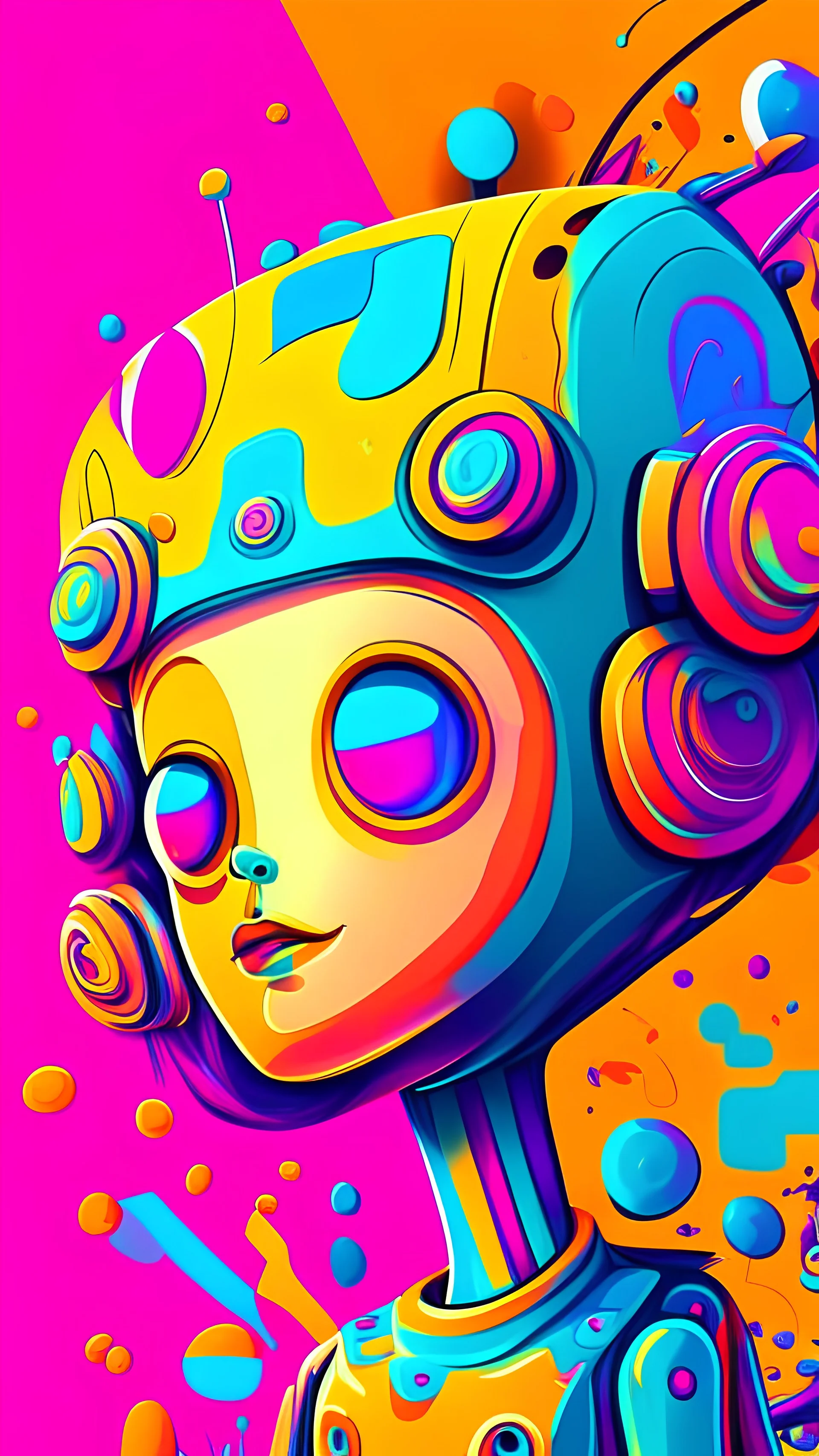 a colorful and cartoon style image of AI