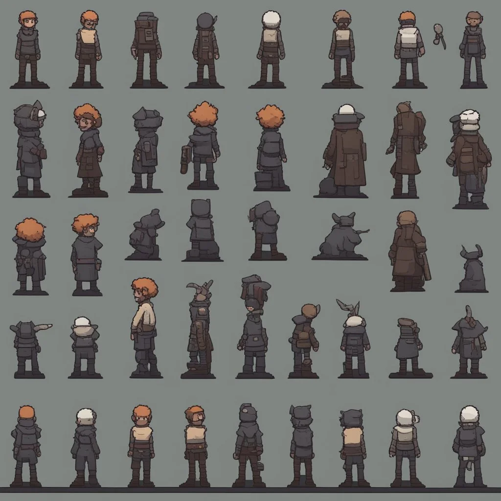 sprite sheet character, rimworld style