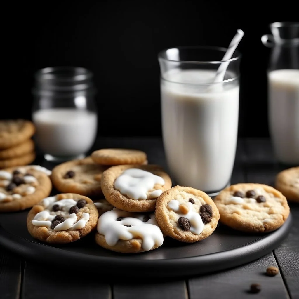 White milk and cookies