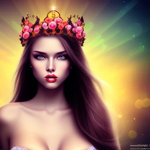 sexy women with flowers crown