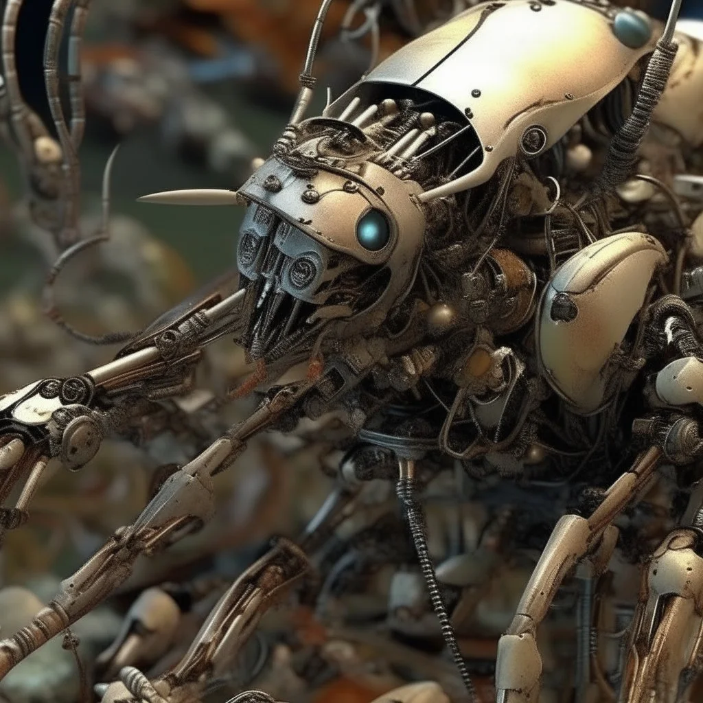 horror, infested, swarming mechanical robotic insects, bugs, cockroaches, flies, spiders, ticks, parasites screaming person, pain, decay