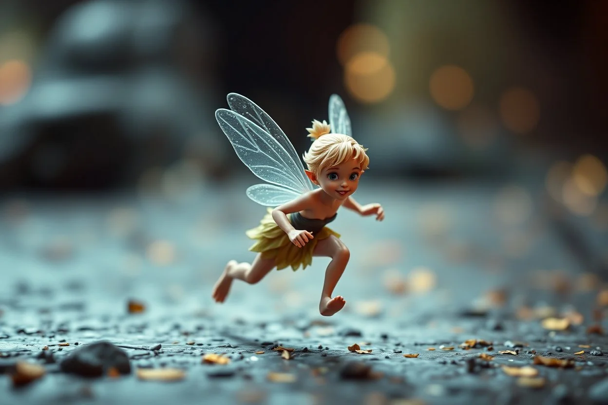 fast running pixie Quickling - Forgotten Realms , bokeh like f/0.8, tilt-shift lens 8k, high detail, smooth render, down-light, unreal engine, prize winning