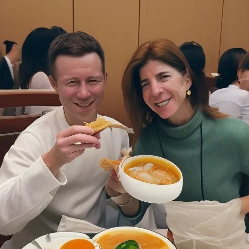 Me enjoying ramen with a happy Caroline Kennedy in Tokyo