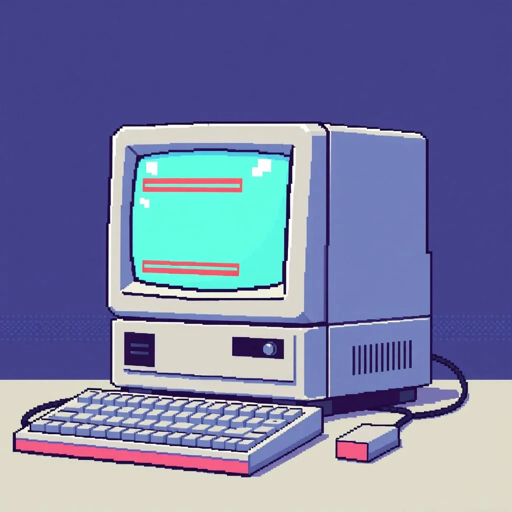 8 bit pixelart of retro pc-98