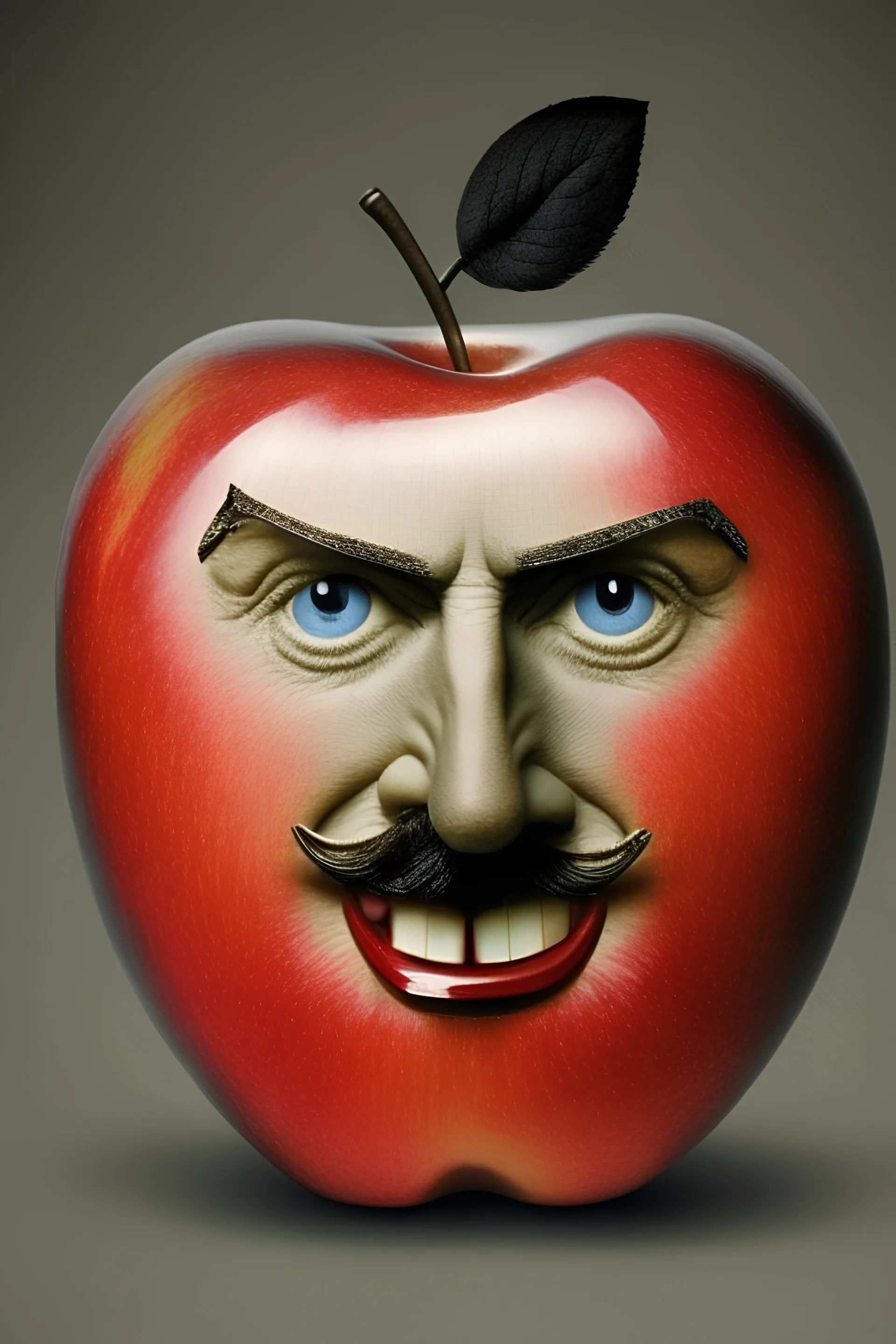 apple with face of hilter