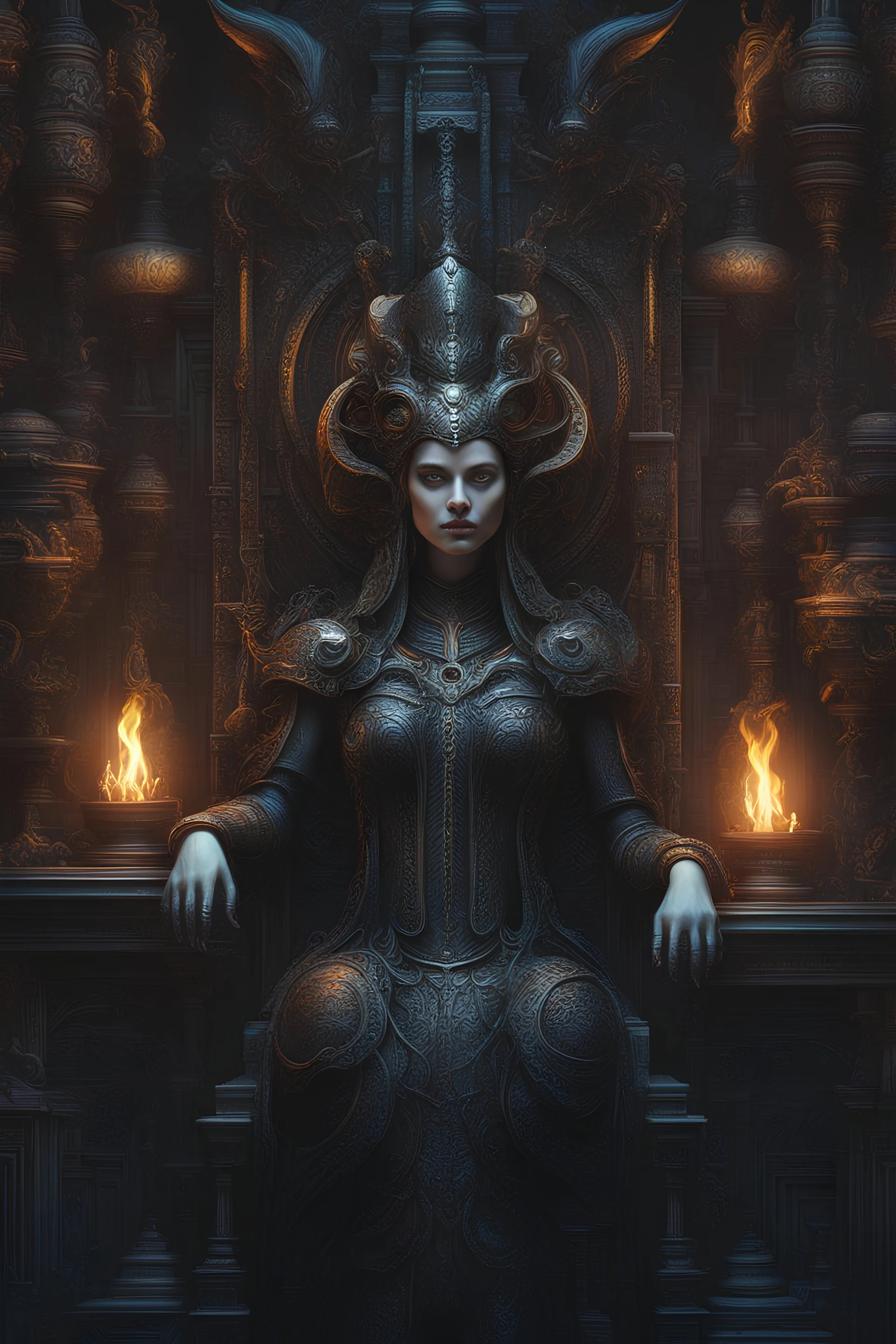 Insanely Detailed Genius thinking deep thoughts , 8k resolution concept art, Greg Rutkowski, H.R. Giger, deep color, Nighttime Lighting, digital illustration, 4K, Hyperdetailed, Intricate Details, 3D shading, Art of Illusion, vapor, iridescent, fire, fantastical