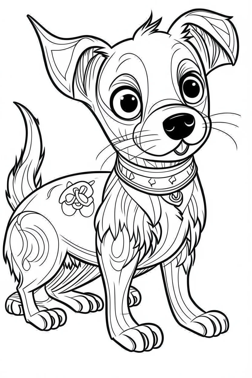 outline art for Dogs coloring pages with sitch, white background, Sketch style, full body, only use outline, dementia patients style, clean line art, white background, no shadows and clear and well outlined.