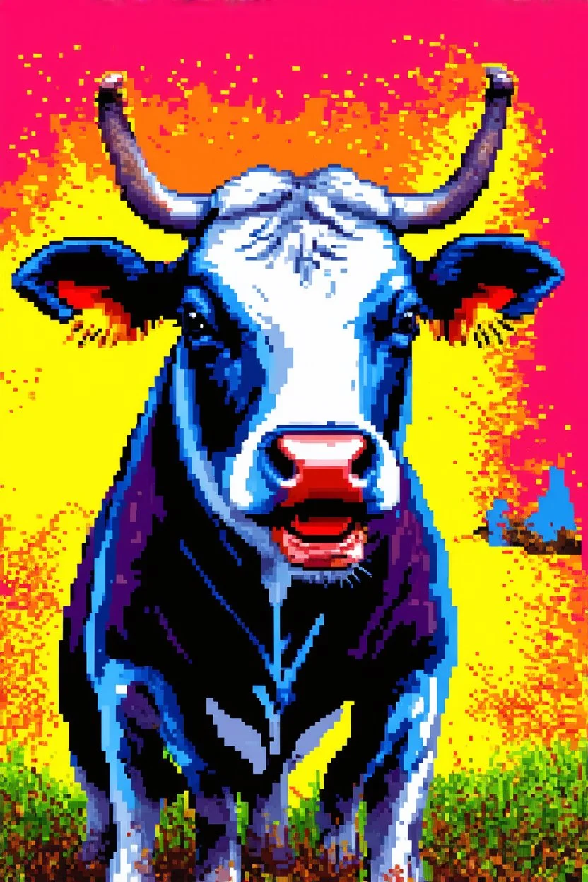pop art pixels 10000 images war cow