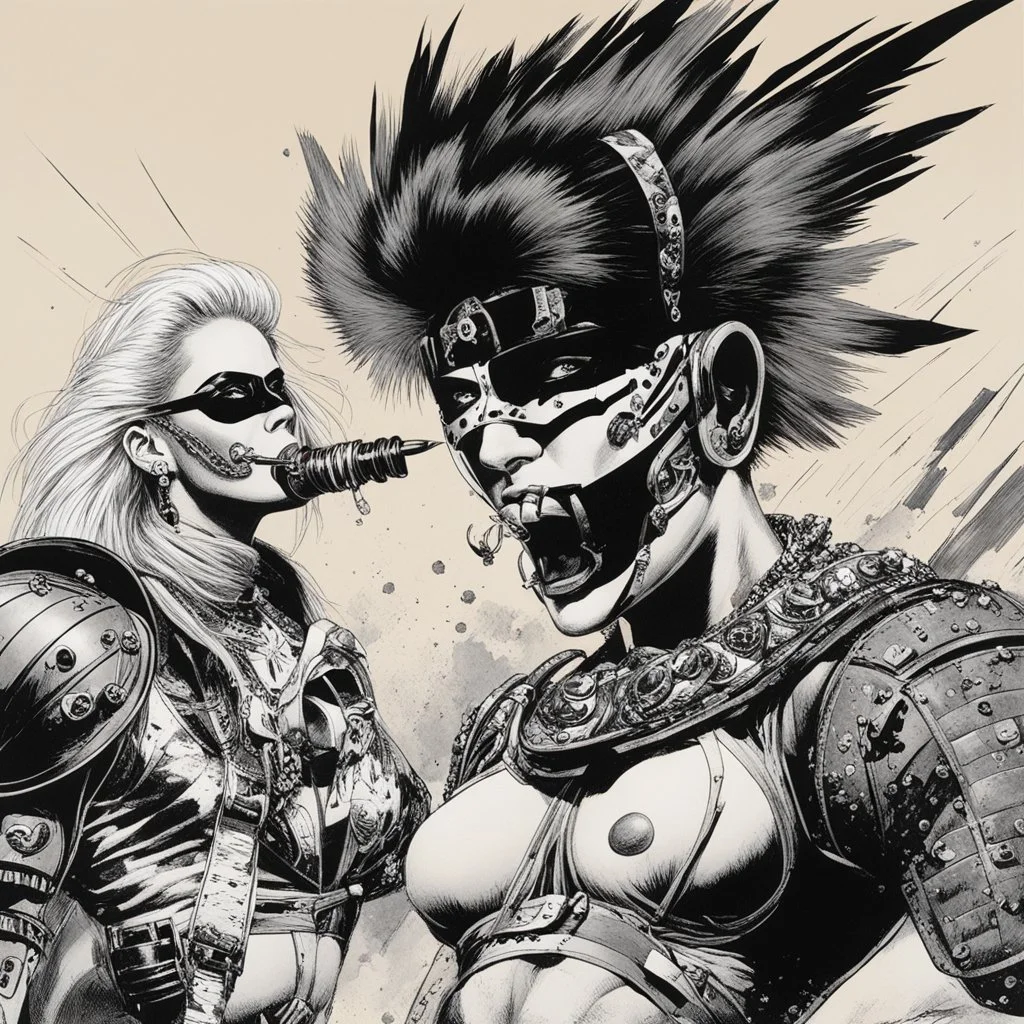 [Art by Kelley Jones] Mil Mascaras vs. tank_girl