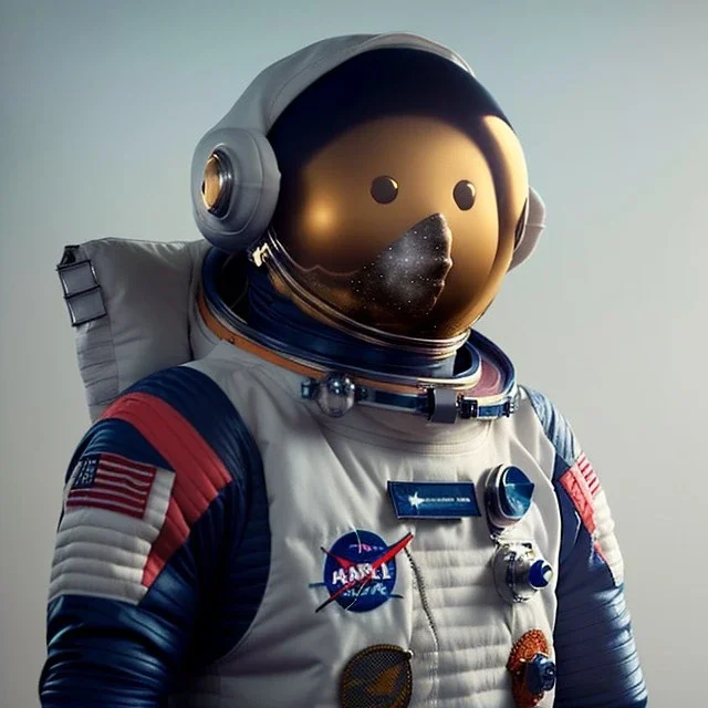 an astronaut in moon, full body, highly detailed, kente, black puffer jacket, 3d render