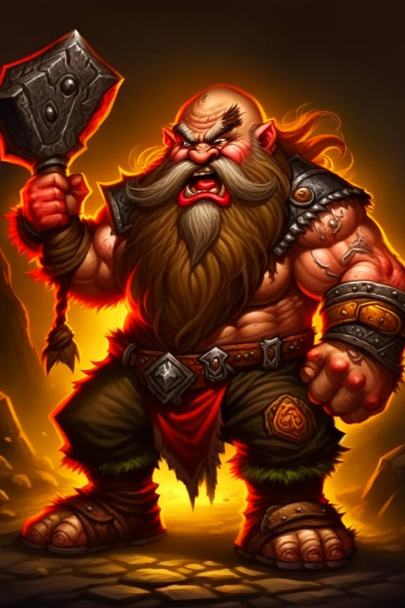 dwarf warrior enraged angry berserk berserking beserker mad barbarian smoldering furious small short man