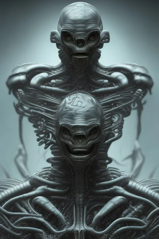 evil berserker, alien, tron, bitcoin eyes, 8k, finely detailed, photo realistic, gothic, hr giger