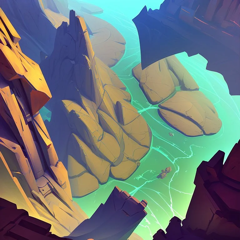 stylized,canyon,scifi,dungeons map,futuristic,roboquest,top view,4k,details stylized