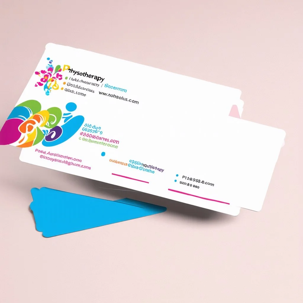 business card design for physiotherapy. Playful. Colorful
