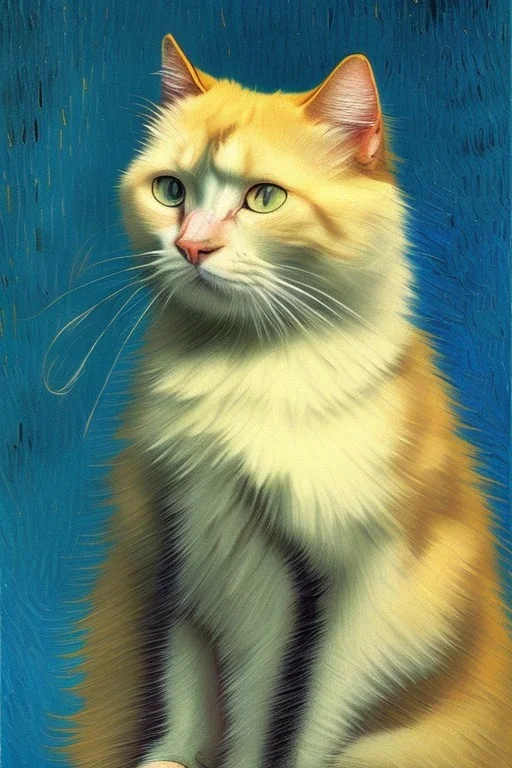 Portrait of a cat by Van Gogh