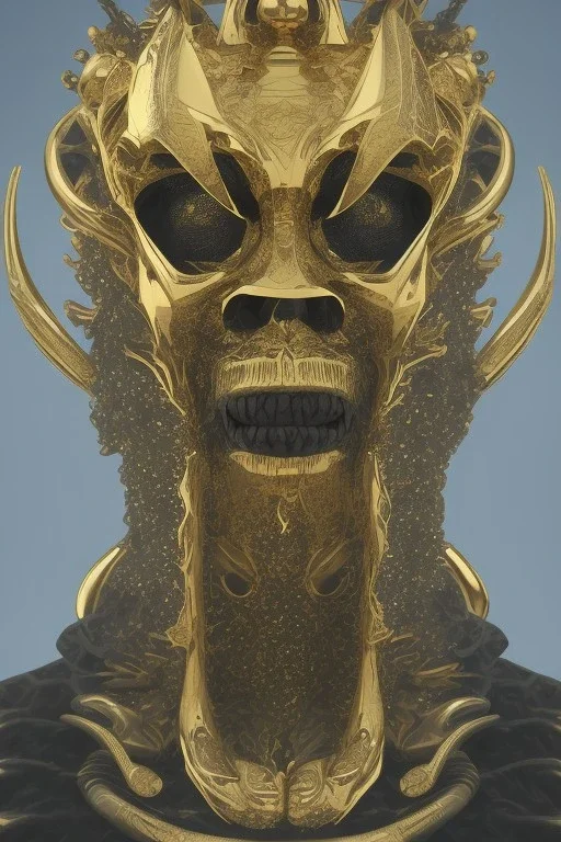 shiny black male African Egyptian alien, cracks in the voodoo head, wicked, eyes, crown, Elephant, 8k, finely detailed, photo realistic, tiger turquoise skull head gold dragon space alien snow skeleton gold hornytoad silver crown silver eyes