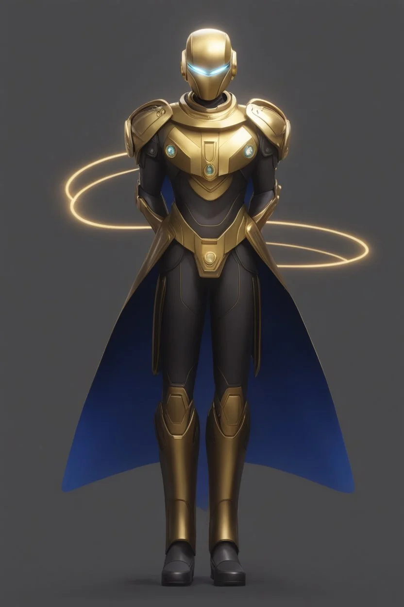 Golden Robot, Heavenly Angel Characteristcics, Sorcerer Supreme, Cloak, Humanoid, Halo Ring on his back.