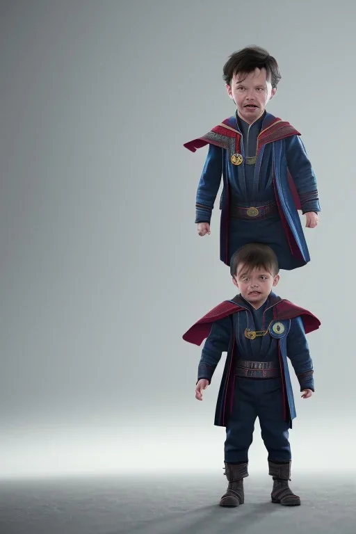 Doctor strange toddler, serious, full body, jump, bokeh, hyper realistic