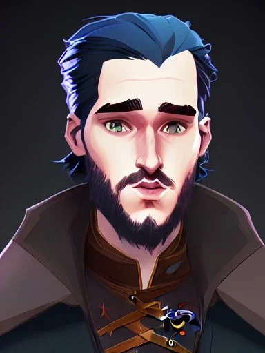 Portrait of a 30 year old strange gay wizard like John Snow