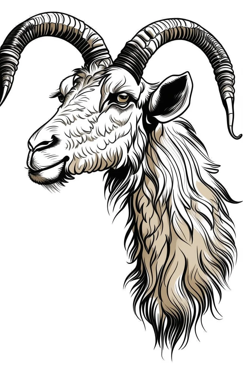 a goat 2d with horn