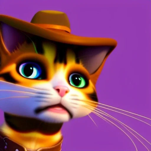 retrato cuerpo entero Gato con Botas con sombrero y espada dreamworks style 8k