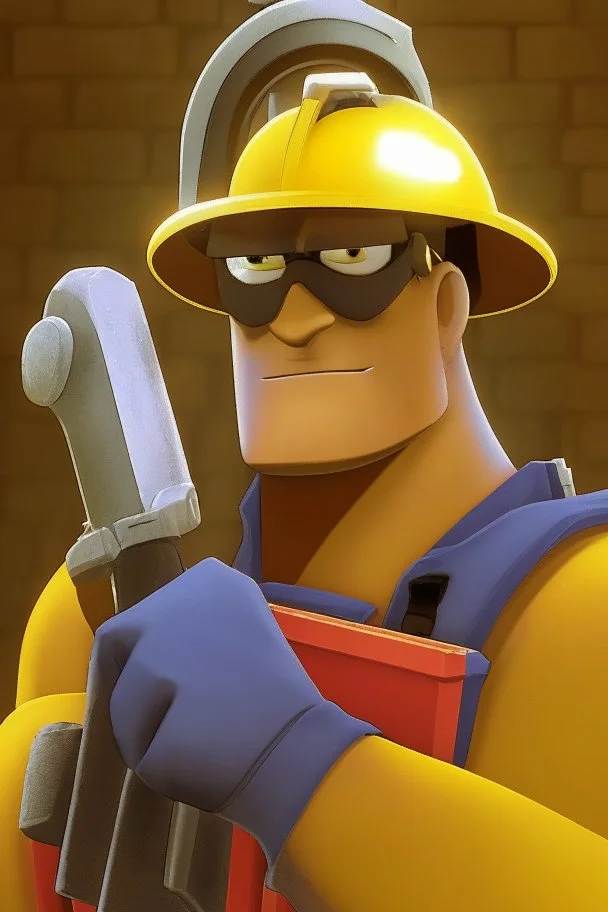 Team Fortress 2 engineer holding golden wrench