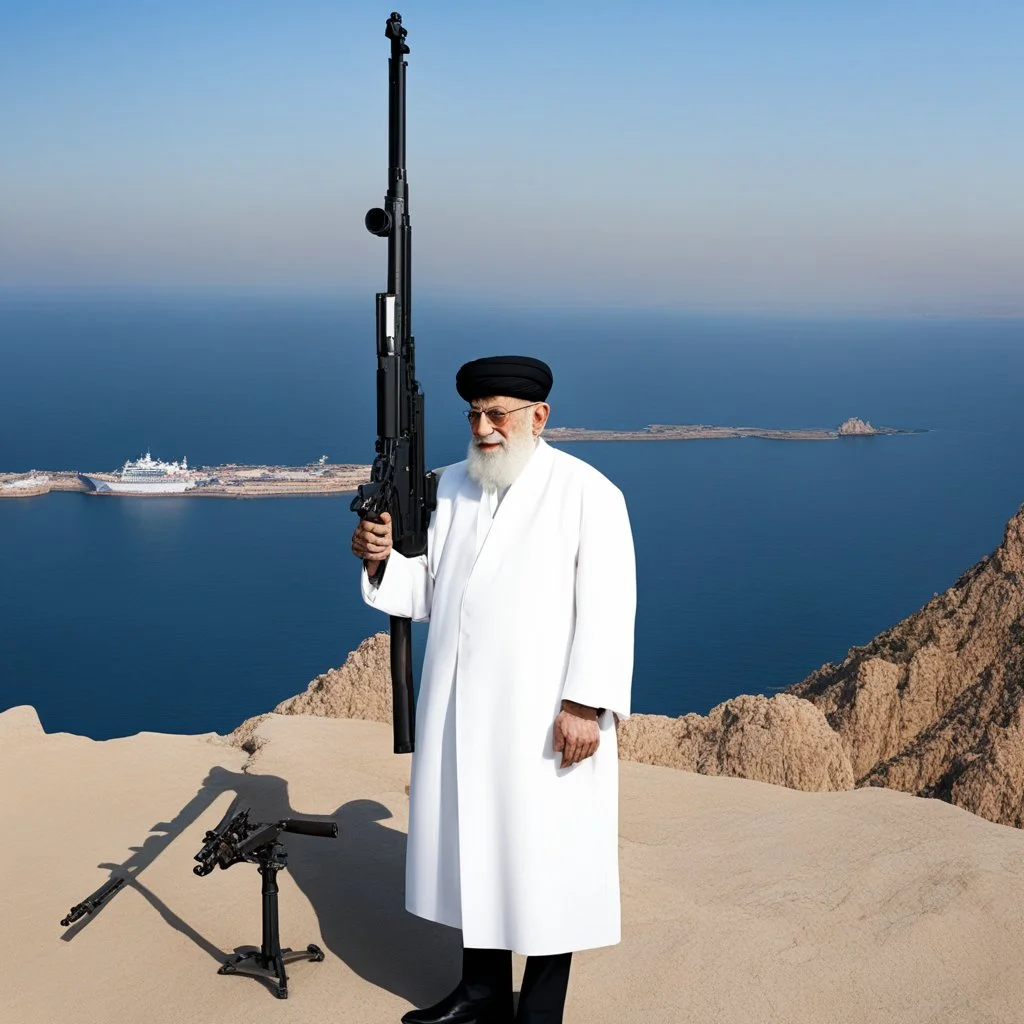 the Grand Ayatollah Ali Khamenei has the biggest gun over the strait of Ormuz (A Better Tomorrow, The Killer, Hard-Boiled)