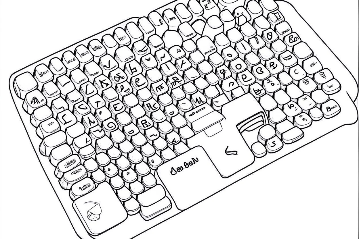 full keyboard coloring page