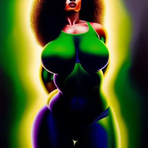 Ultra detailed fullbody Portrait in oil on canvas of beautiful fit busty She-Hulk,wearing minimal skintight suit, extremely detailed digital painting, extremely detailed face,crystal clear Big Glowing eyes, mystical colors ,perfectly centered image, perfect composition, rim light, beautiful lighting, 8k, stunning scene, raytracing, anatomically correct, in the style of robert e howard and Ken Kelley and Ohrai Noriyoshi and Simon Bisley and tomzj1