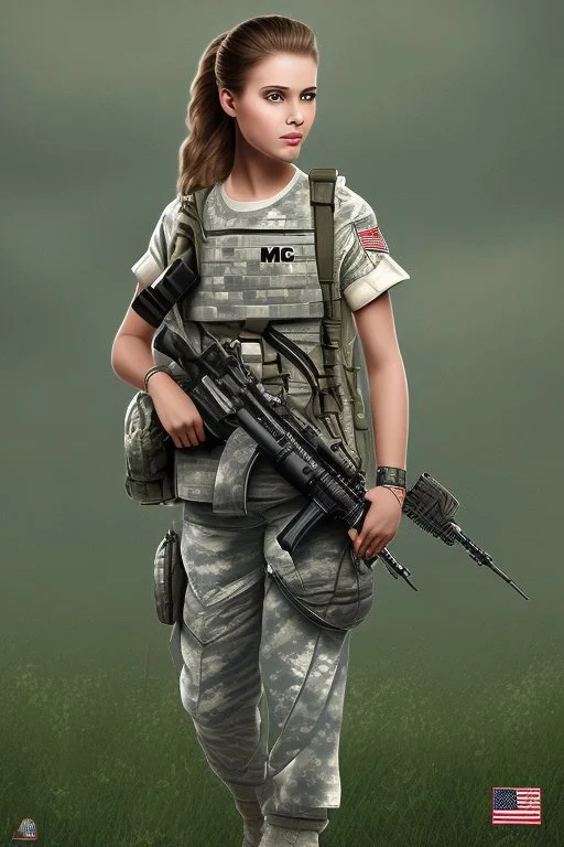 US army girl, t-shirt, mtp camouflage