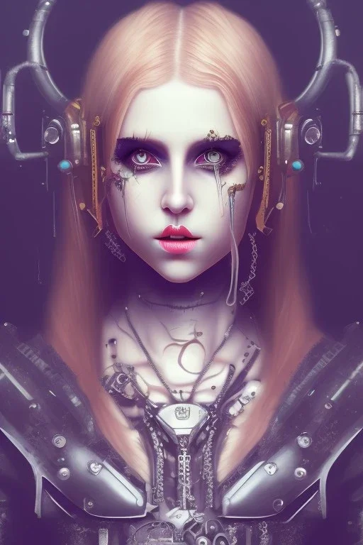 danish singer mø, girl Horror cute junk Android, steampunk,