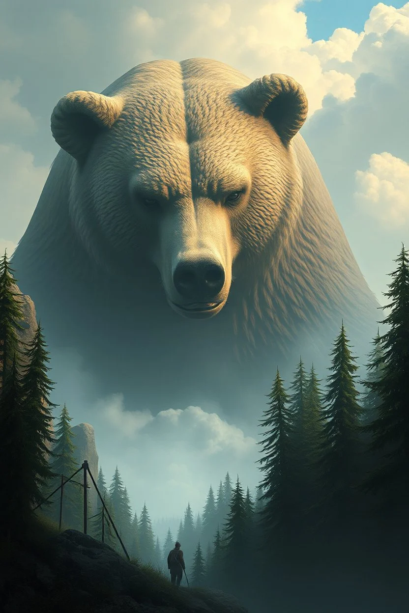 A giant bear , alient dense civilization